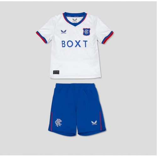 Dětský fotbalový dres Rangers 2024-25 Venkovní Krátký Rukáv (+ trenýrky)